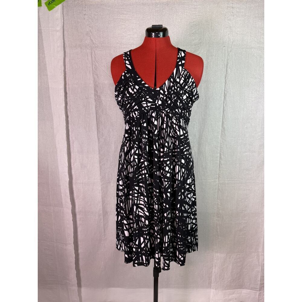 Calvin Klein Women's Black White Classic Dress Size Small Work Wear Formal C739